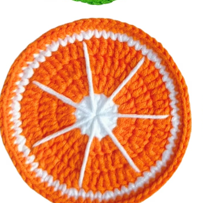 Orange Slice Crochet Coaster