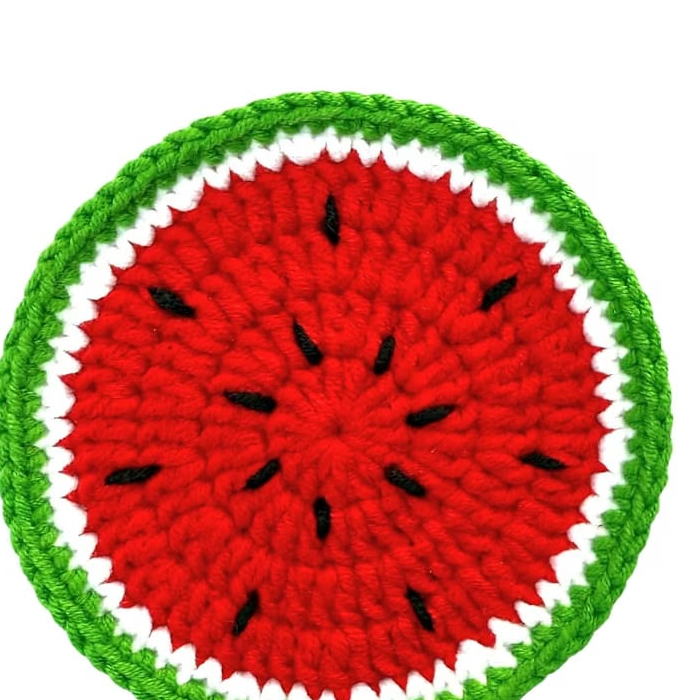 Tomato Crochet Coaster