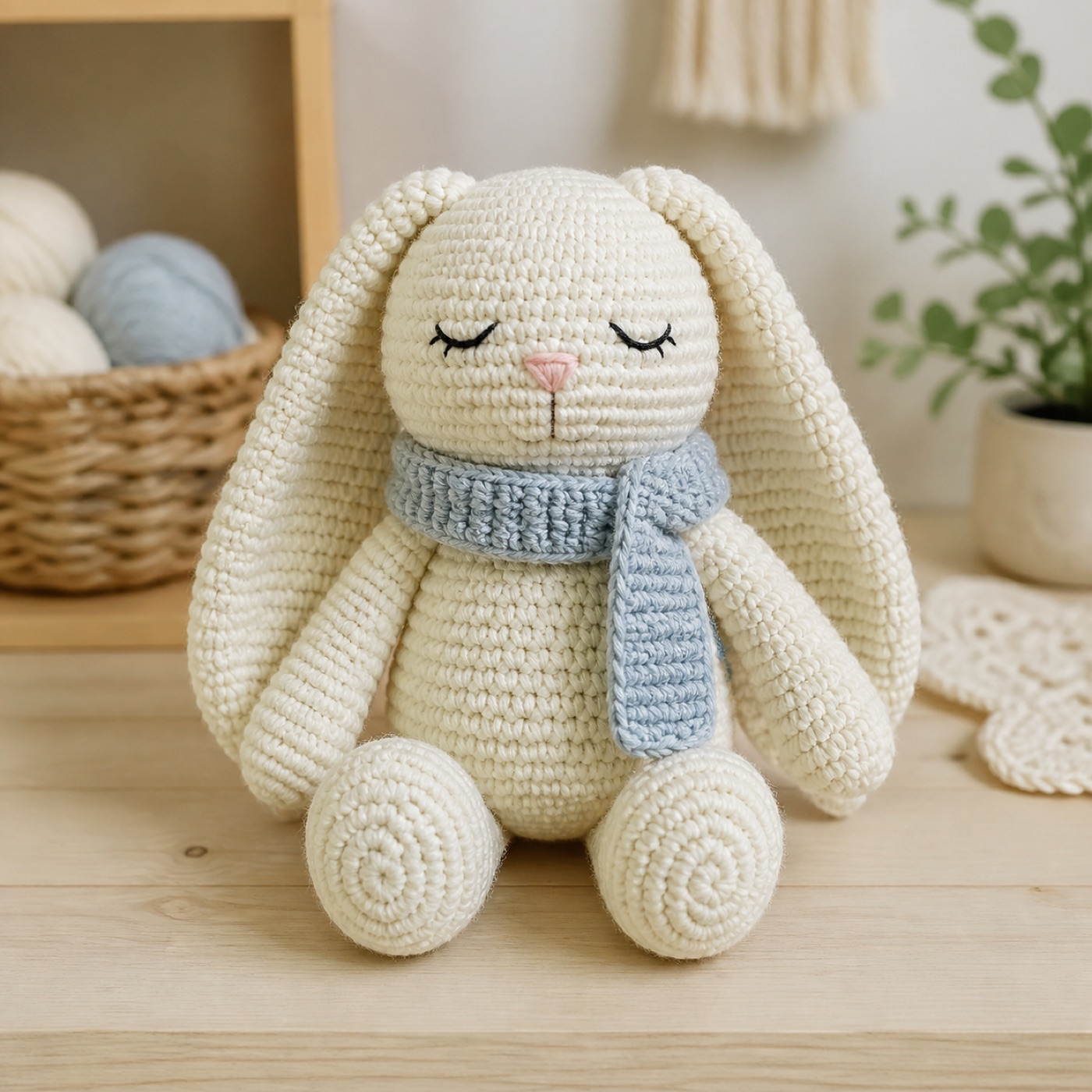 Sleepy Cream Bunny