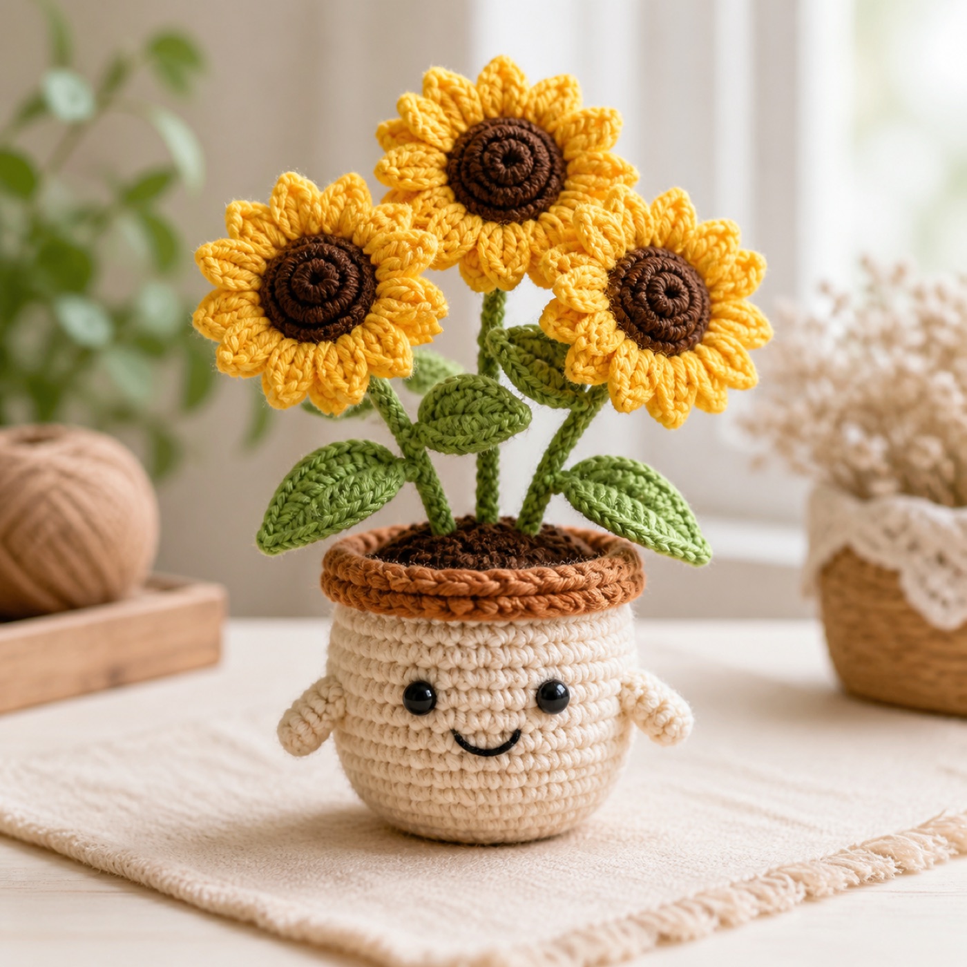 Sunny Sunflower Pot